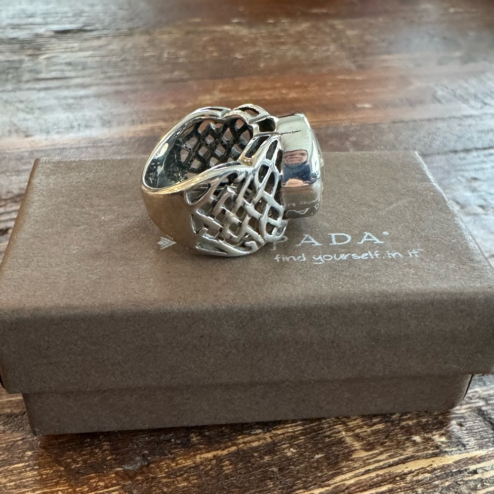 Retired Silpada Celtic Open Weave Citrine Ring R1425 - Sz 5 - Picture 3 of 10